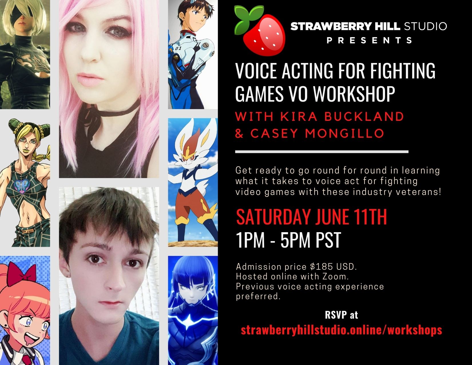 Voice Acting for Fighting Games VO Workshop w/ Kira Buckland & Casey Mongillo