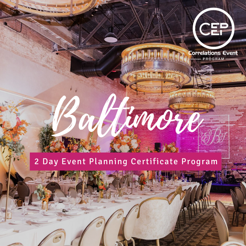 2 Day Baltimore Event Planning Certificate Program