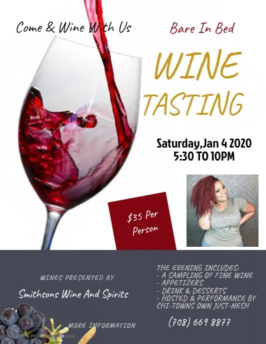 Smithson Wine And Spirits Presents 
Wine Tasting & Comedy Show Hosted by Chicagos Own Just Nesh
