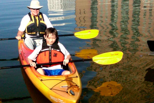 Kayak on Kinder Lake at Discovery Green