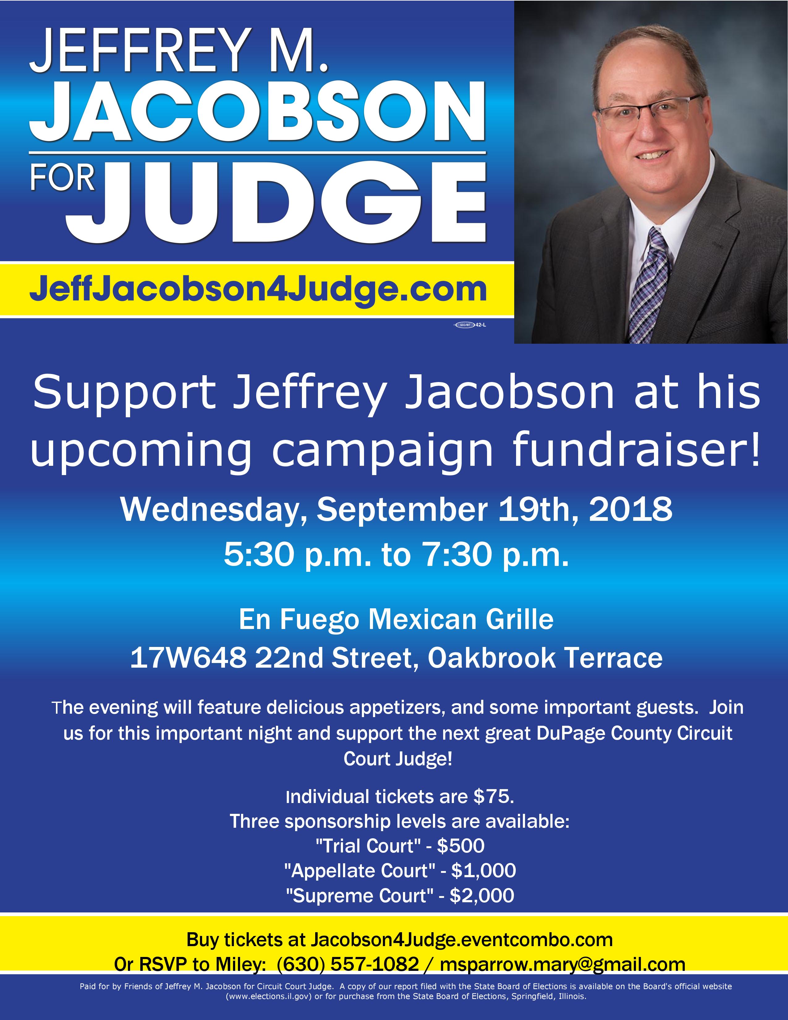 REMINDER!! Reception in Support of Jeffrey M. Jacobson