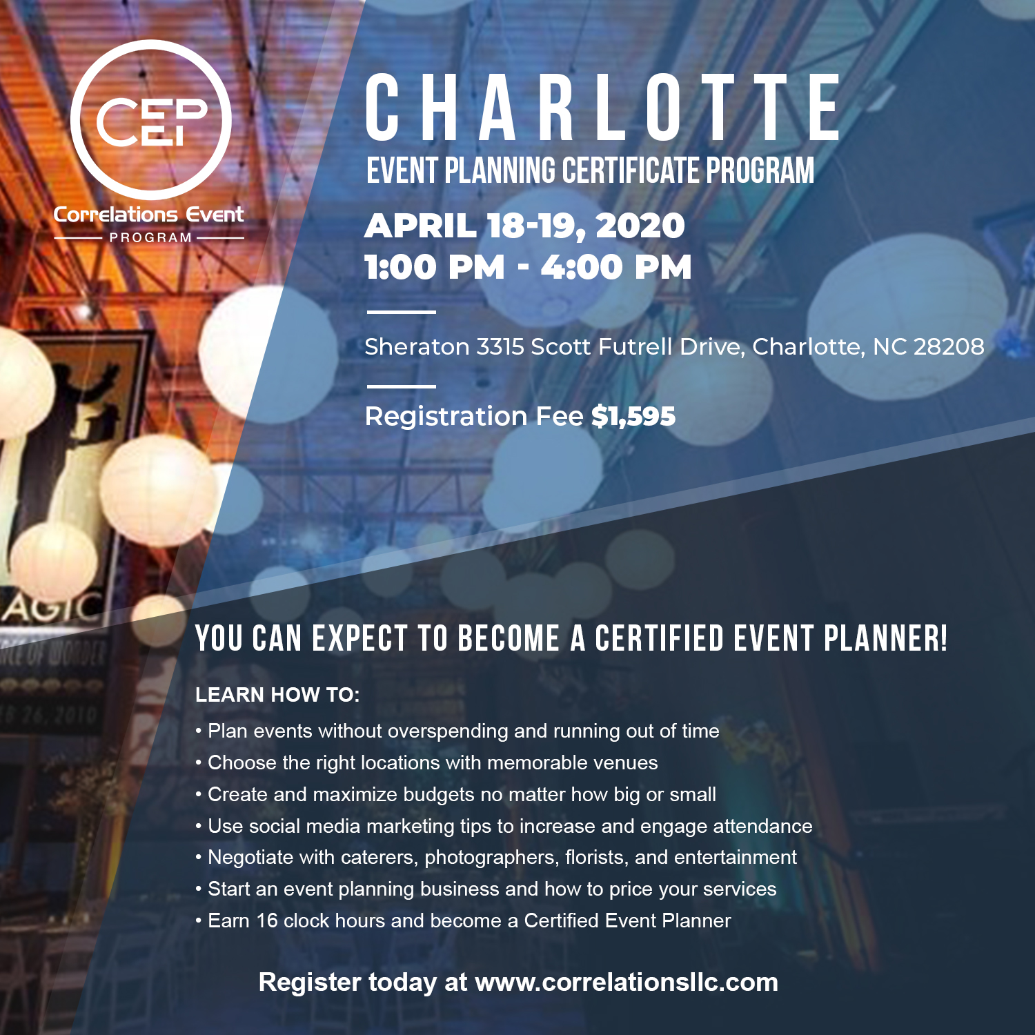 2 Day Charlotte Event Planning Certificate Program